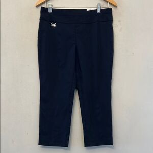 Alfani Navy Pull on Tummy Control Capri Pants Size 8P New